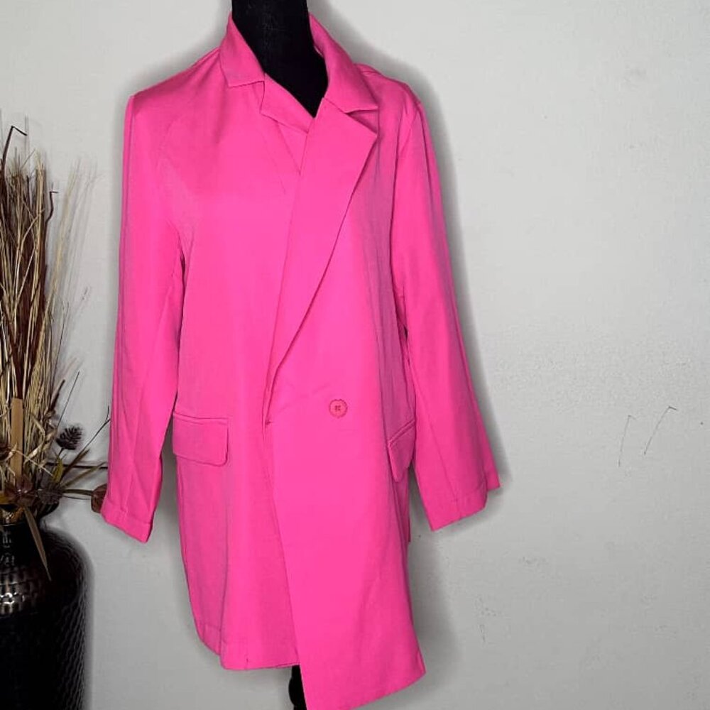 Women's Hot Pink Oversized Blazer Jacket